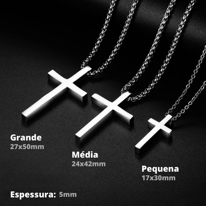 Pingente de Cruz em Aço Inoxidável - Joia Minimalista Unissex